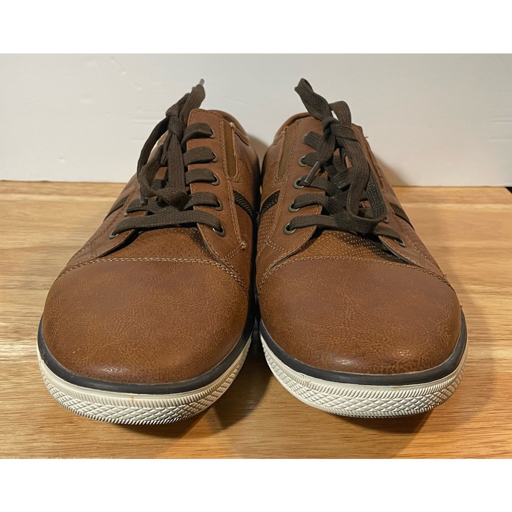 Kenneth Cole Unlisted Mens Shiny Crown Oxford Sneakers Brown Lace Up Cap Toe 12